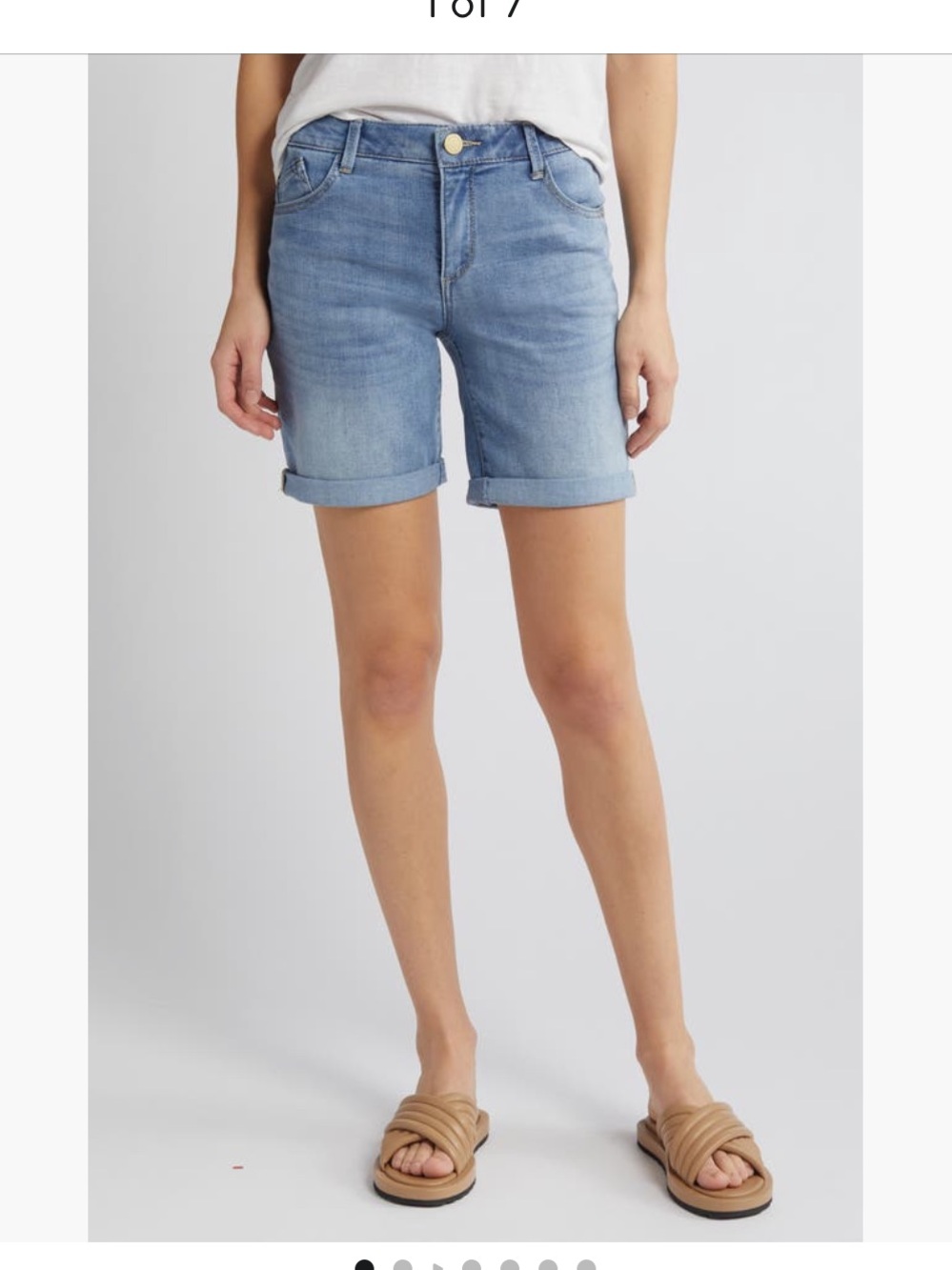 Wit & Wisdom Ab-Solution 9" Cuffed Denim Shorts Light Blue Sz 8